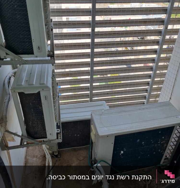 יחידות מיזוג אוויר עם רשת למניעת כניסת יונים